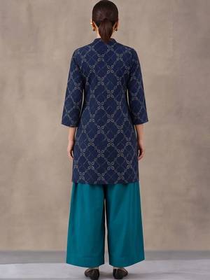 women printed regular cotton kurta with patiala 2