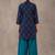 women printed regular cotton kurta with patiala