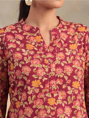 women floral printed regular cotton kurta with patiala 4