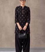 women ethnic motifs printed regular cotton kurta with patiala