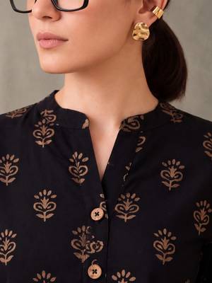 women ethnic motifs printed regular cotton kurta with patiala 6