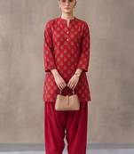 women ethnic motifs printed regular cotton kurta with patiala