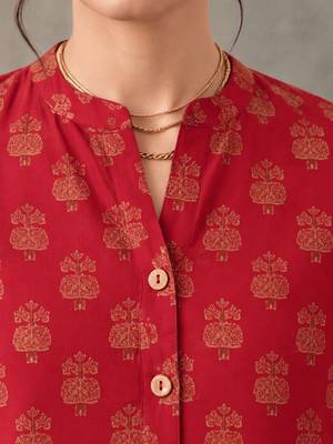 women ethnic motifs printed regular cotton kurta with patiala 6
