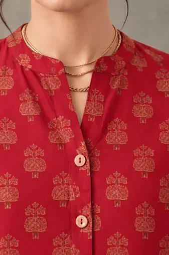 women ethnic motifs printed regular cotton kurta with patiala