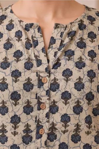 women ethnic motifs printed regular cotton kurta with patiala