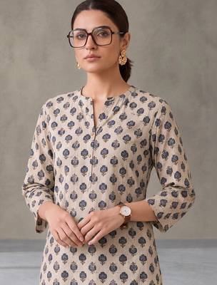 women ethnic motifs printed regular cotton kurta with patiala 6