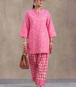 women floral printed regular cotton kurta with patiala