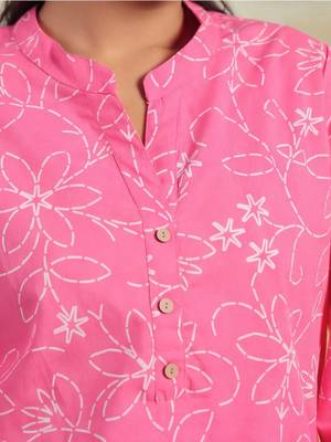 women floral printed regular cotton kurta with patiala 4