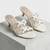 White flower kitten artificial leather heels
