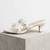 White flower kitten artificial leather heels