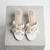 White flower kitten artificial leather heels