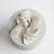 White flower kitten artificial leather heels