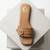 Tan scallop artificial leather sliders
