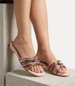Pink knot artificial leather sliders