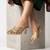 Gold strappy artificial leather mules