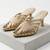 Gold strappy artificial leather mules