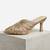 Gold strappy artificial leather mules