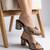 Gold knot artificial leather heels