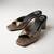 Gold knot artificial leather heels