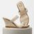 Cream lace scallop artificial leather wedges