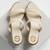 Cream lace scallop artificial leather wedges