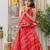 red color Double-Layer Bandhani Lehenga Set