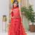 red color Bandhani Lehenga Choli with Dupatta