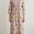 Yellow marron hand block  printed with embroidered a line cotton suit  with pajama