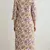 Yellow marron hand block  printed with embroidered a line cotton suit  with pajama