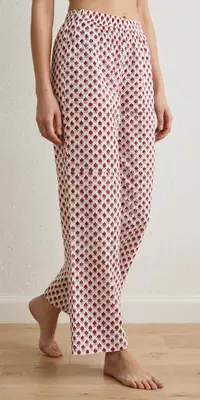 Yellow marron hand block  printed with embroidered a line cotton suit  with pajama 5