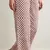 Yellow marron hand block  printed with embroidered a line cotton suit  with pajama
