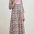 Pink lotus hand block printed with embrodered a line cotton suit with pajama