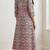 Pink lotus hand block printed with embrodered a line cotton suit with pajama