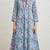 Aqua blue hand block printed with mirror worka line pure cotton suit with pajama