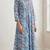 Aqua blue hand block printed with mirror worka line pure cotton suit with pajama