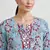 Aqua blue hand block printed with mirror worka line pure cotton suit with pajama