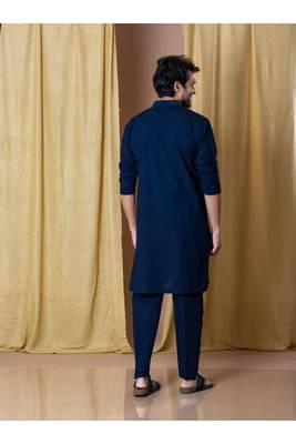 Men's blue viscose rayon embroidered – stylish festive ethnic wear 2
