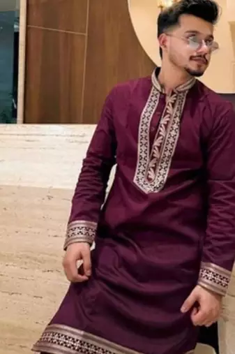 Men's maroon viscose rayon embroidered – stylish festive ethnic wear