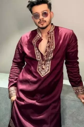 Men's maroon viscose rayon embroidered – stylish festive ethnic wear