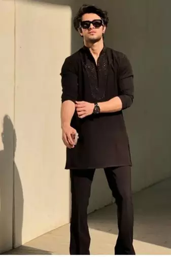 Men's black viscose rayon embroidered – stylish festive ethnic wear