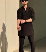 Men's black viscose rayon embroidered – stylish festive ethnic wear