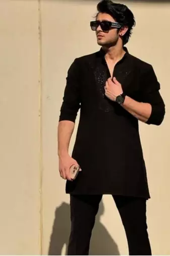 Men's black viscose rayon embroidered – stylish festive ethnic wear