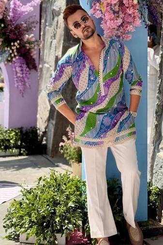 Men's multicolor viscose rayon embroidered – stylish festive ethnic wear