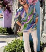 Men's multicolor viscose rayon embroidered – stylish festive ethnic wear