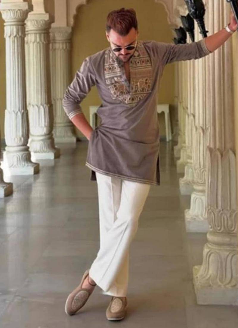 Men's purple viscose rayon embroidered – stylish festive ethnic wear