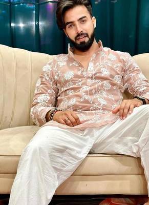 Men's beige silk blend embroidered – stylish festive ethnic wear 4