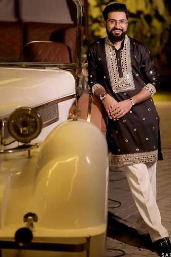 Men's black silk blend embroidered – stylish festive ethnic wear