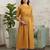 Mustard cotton printed maternity dress for women