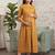 Mustard cotton printed maternity dress for women