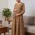 Mustard cotton printed maternity dress for women